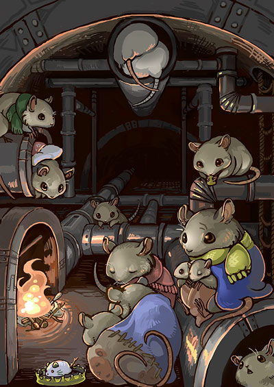 kitakarai, mouse, no_humans, original, pipes, scarf