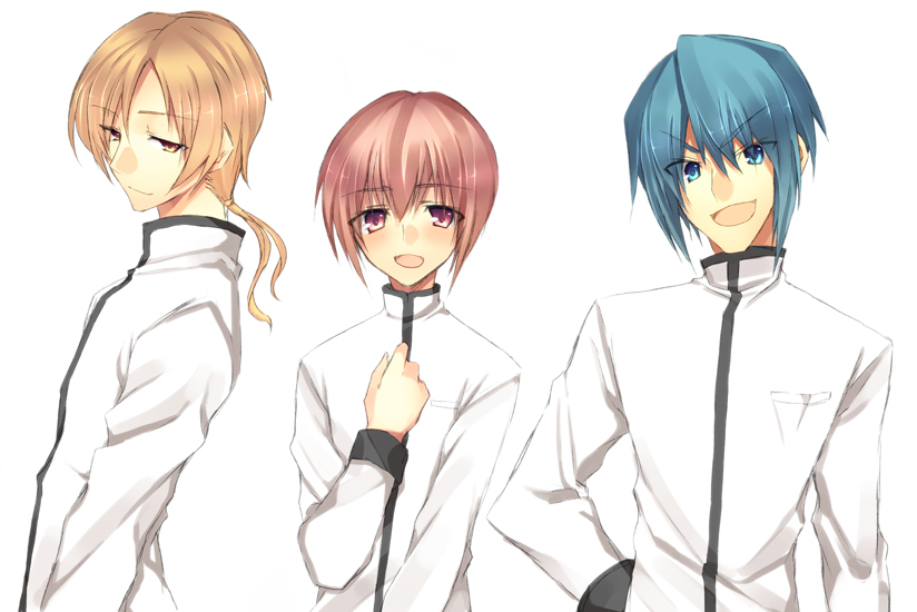 blonde_hair, blue_eyes, blue_hair, gakuran, genderswap, kaname_madoka, mahou_shoujo_madoka_magica, male