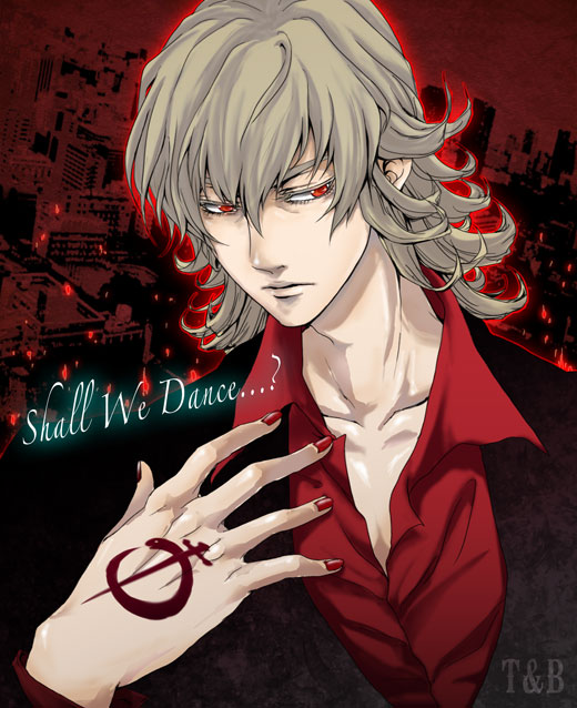 barnaby_brooks_jr, blonde_hair, dark_persona, formal, kkkrrrooo, male, nail_polish, ouroboros