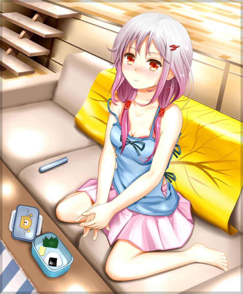 barefoot, breasts, casual, cleavage, feet, guilty_crown, highres, miyabi_(miyabi)