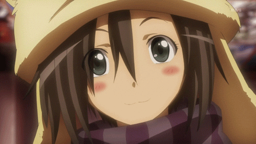 animated, animated_gif, ben-tou, blush, blush_stickers, brown_hair, hat, inoue_asebi