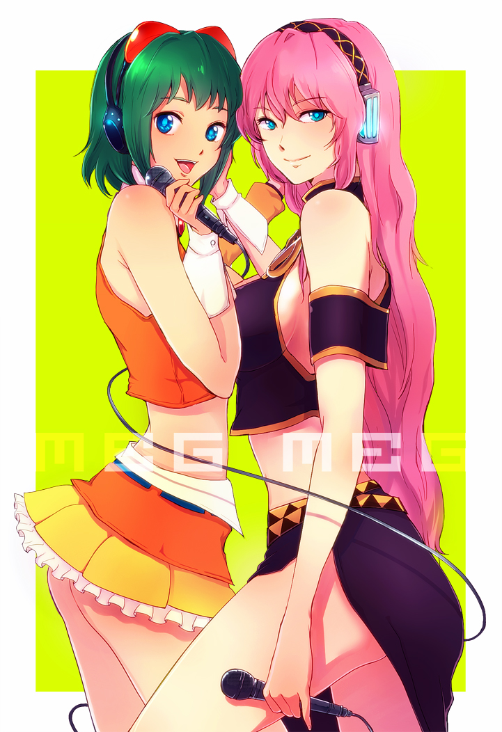aqua_eyes, bad_id, green_eyes, green_hair, gumi, headphones, kintsuku, long_hair