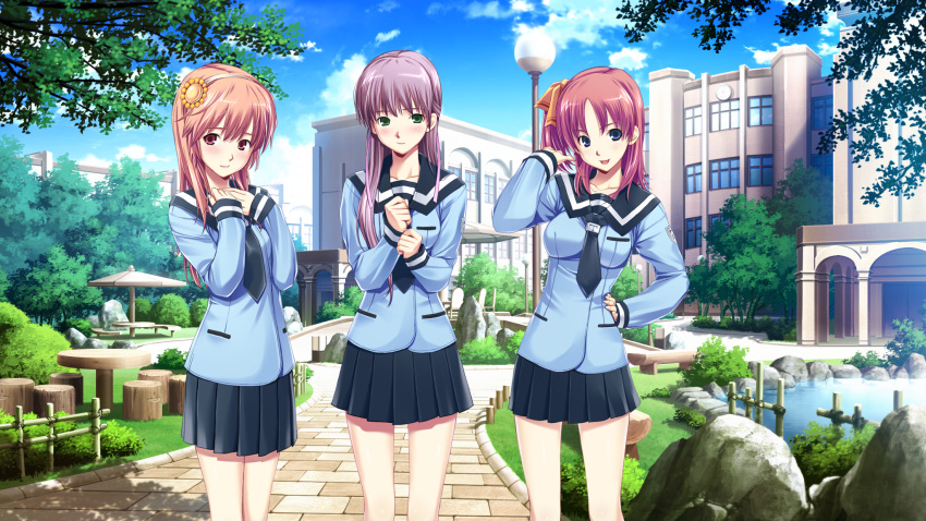 3girls, game_cg, seifuku, shinsei_ni_shite_okasubekarazu, soushinjutsu_3