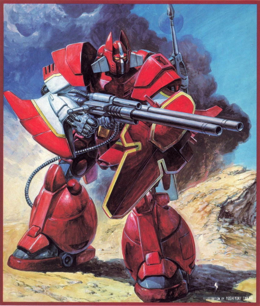 assault_galient, desert, english, galient, gun, highres, kikou-kai_galient, kikou_kai_galient