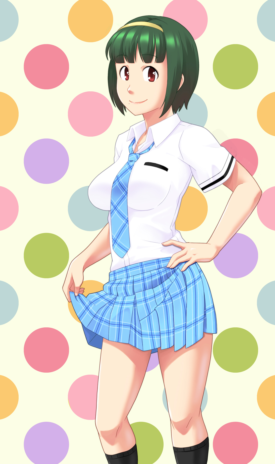 brown_eyes, green_eyes, hairband, headband, highres, idolmaster, necktie, otonashi_kotori