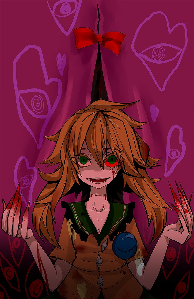 artist_request, bangs, bifrst, blonde_eyebrows, blonde_eyelashes, blonde_hair, blood, blood_on_face