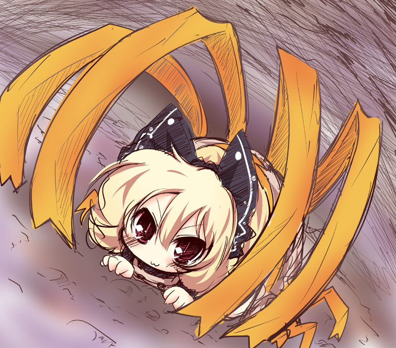 :3, all_fours, blonde_hair, blush, bow, corpser, gears_of_war, hair_bow