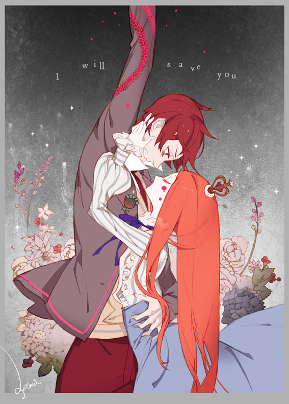 antenna2669, blazer, brown_hair, crown, green_eyes, long_hair, mawaru_penguindrum, red_hair