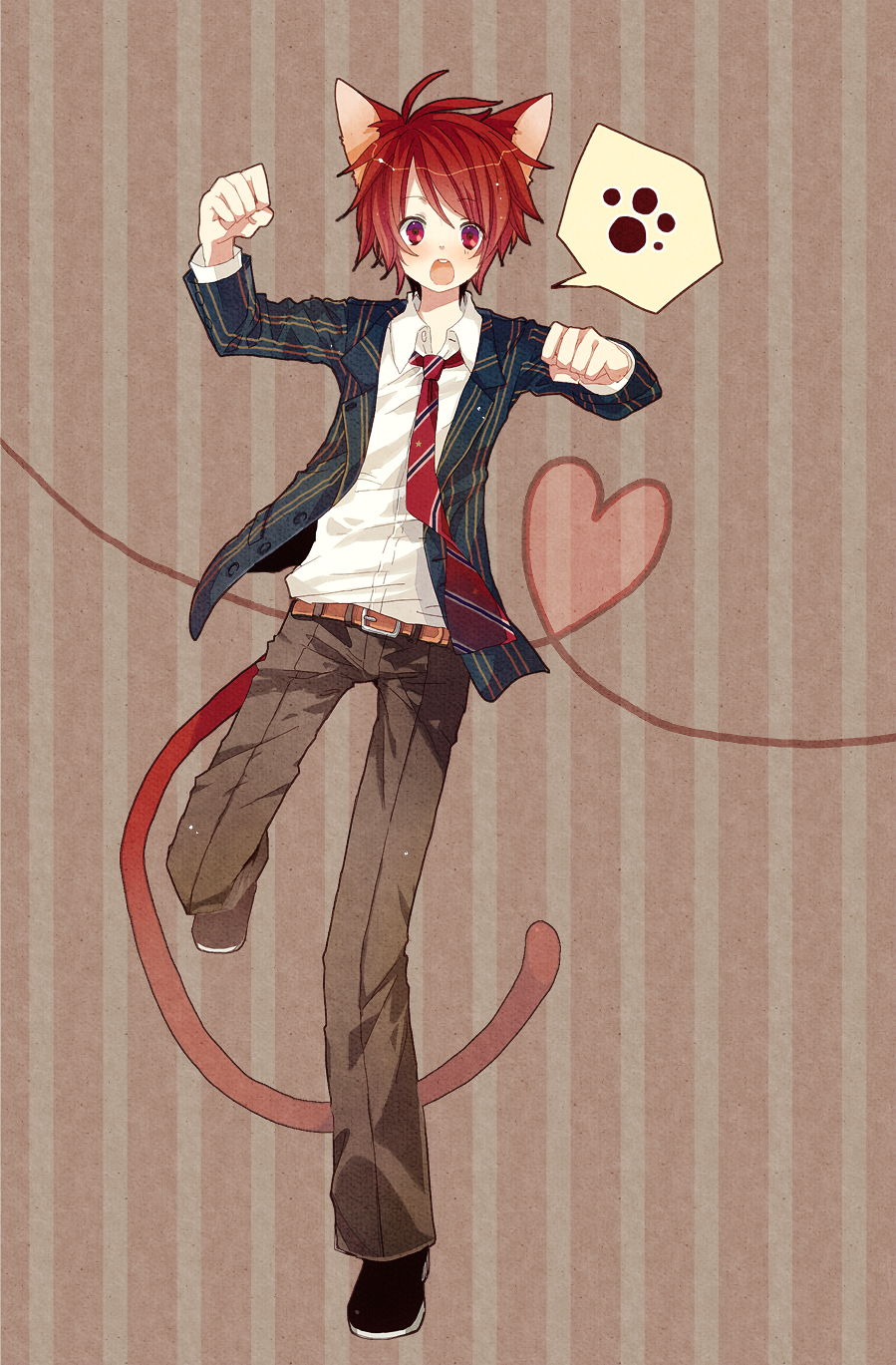 animal_ears, bad_id, bekt, belt, blazer, blush, cat_ears, cat_tail