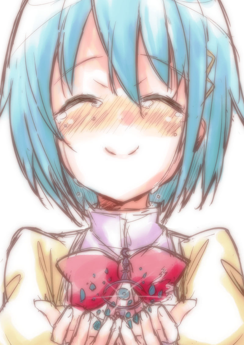 blue_hair, closed_eyes, eyes_closed, grief_seed, hair_ornament, hairclip, mahou_shoujo_madoka_magica, miki_sayaka