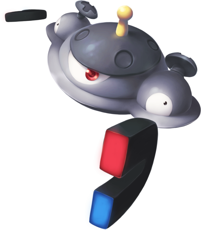 antenna, foreshortening, magnet, magnezone, nintendo, pokemon, red_eyes, screw