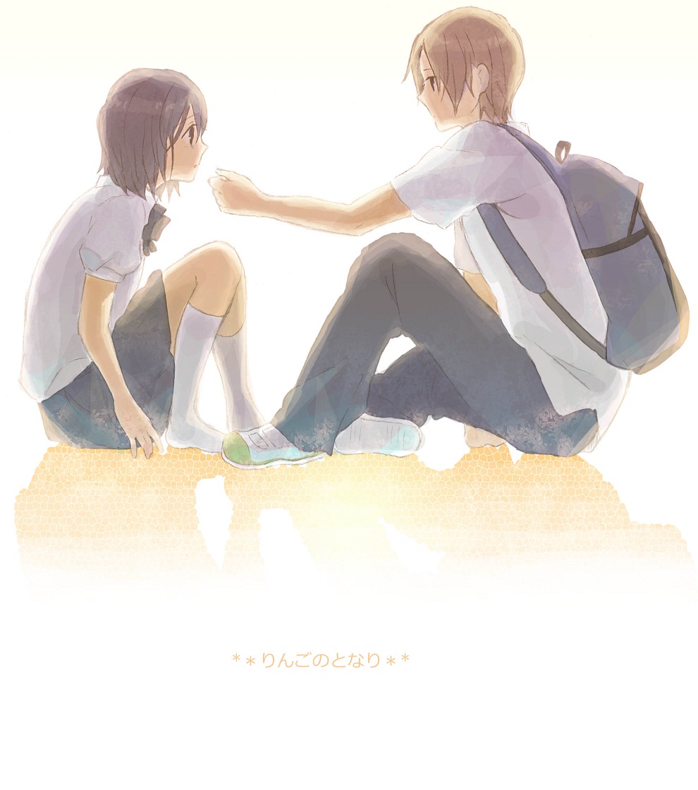 1girl, asaba_yuuta, awa319, backpack, bag, black_hair, brown_eyes, brown_hair