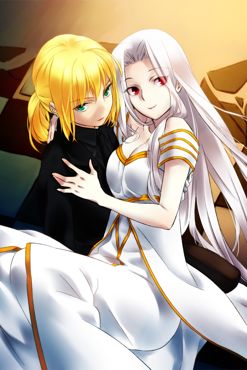 ahoge, been_dead_long, blonde_hair, dress, fate/stay_night, fate/zero, fate_(series), formal