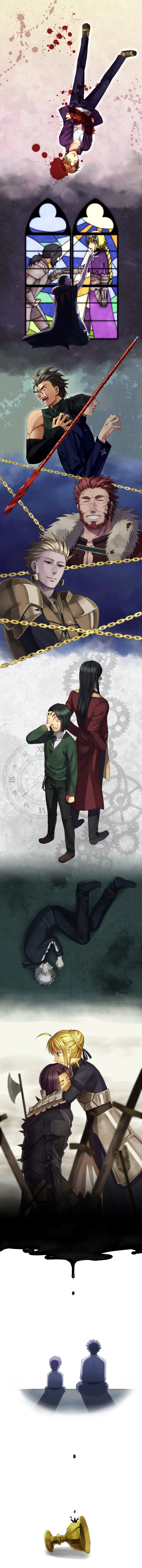 armor, asurafkmt, berserker_(fate/zero), blood, bloody_tears, caster_(fate/zero), chain, chains