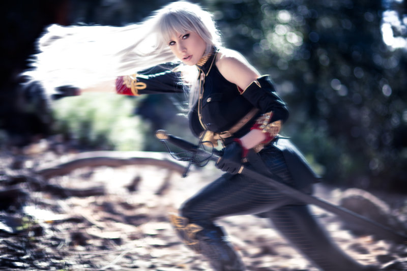 ass, bare_shoulders, black_legwear, boots, breasts, cosplay, crystal_graziano, gloves