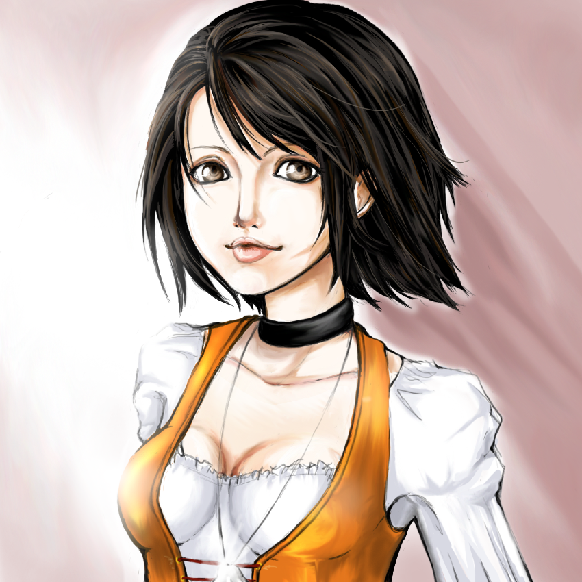 black_hair, boobledeeboo, brown_eyes, choker, final_fantasy, final_fantasy_ix, garnet_til_alexandros_xvii, head_tilt