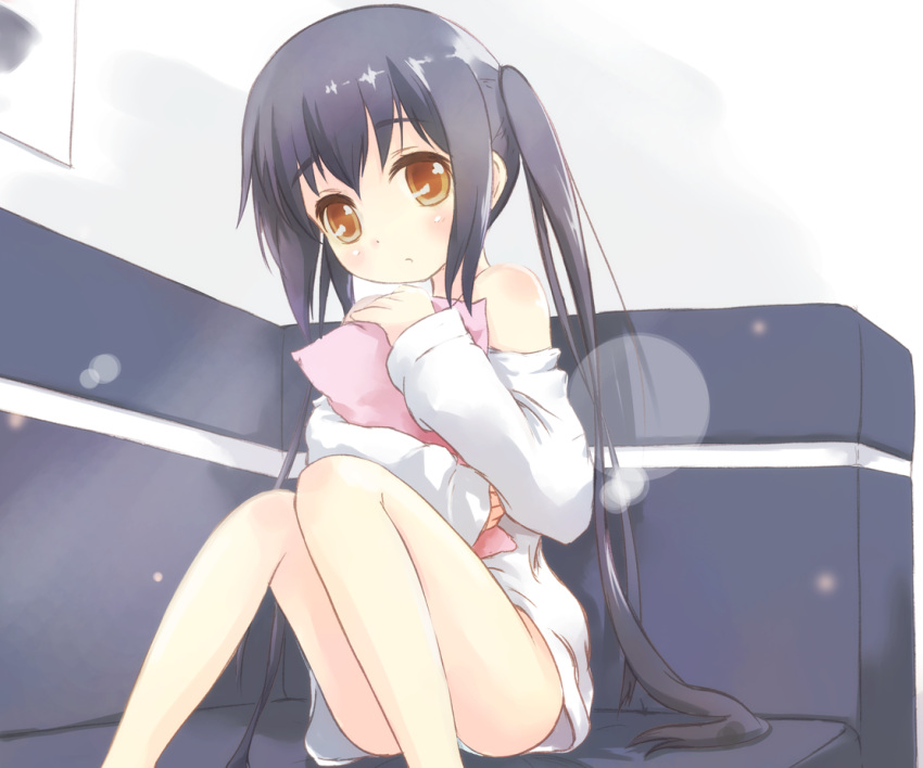 black_hair, brown_eyes, k-on!, kakashi, long_hair, nakano_azusa, twintails