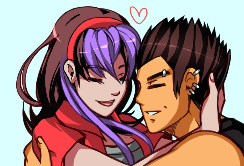 closed_eyes, colt_warren, couple, denni_fallon, hairband, heart, hug, multicolored_hair