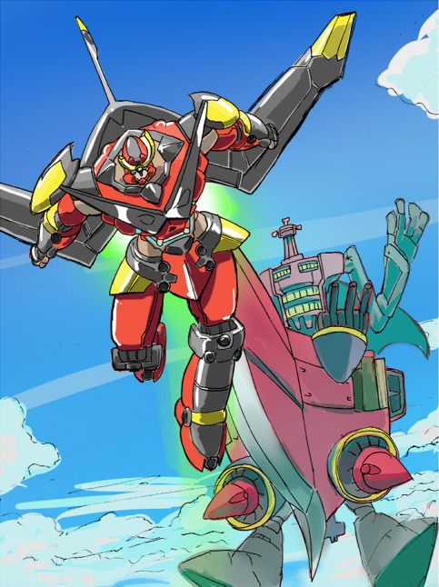 cloud, dai-gurren, gurren-lagann, mecha, no_humans, sky, tengen_toppa_gurren_lagann