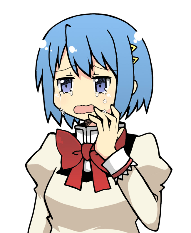 bad_id, blue_eyes, blue_hair, bow, eichikei, hair_ornament, hairclip, mahou_shoujo_madoka_magica