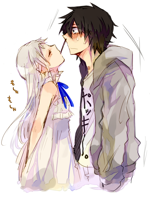 1girl, ano_hi_mita_hana_no_namae_wo_bokutachi_wa_mada_shiranai, black_hair, closed_eyes, dress, eyes_closed, honma_meiko, long_hair
