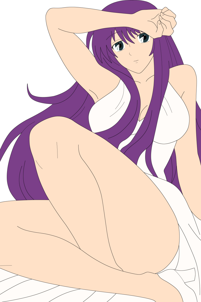 athena, legs, long_hair, photoshop, purple_hair, saint_seiya, saori_kido, solo