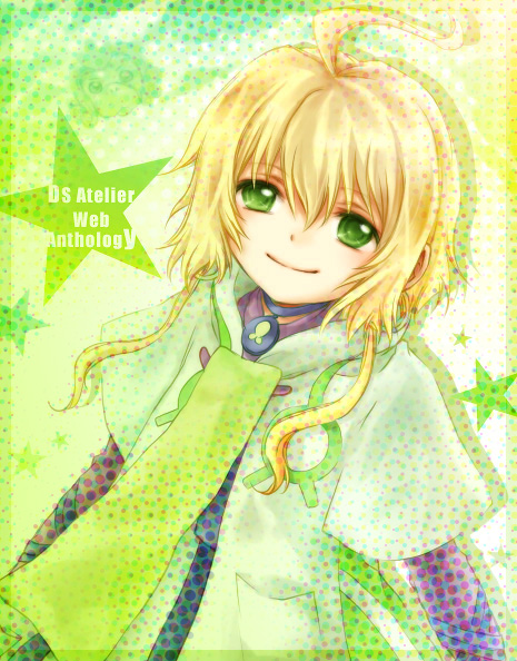 1boy, ahoge, atelier_(series), atelier_lise_alchemist_of_ordre, blonde_hair, coat, eleore, green