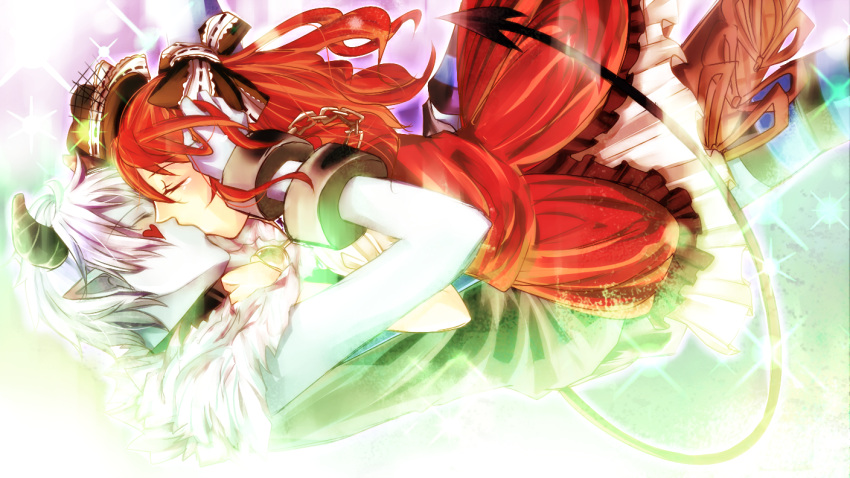 1girl, bow, chain, chains, closed_eyes, dress, eyes_closed, facial_mark