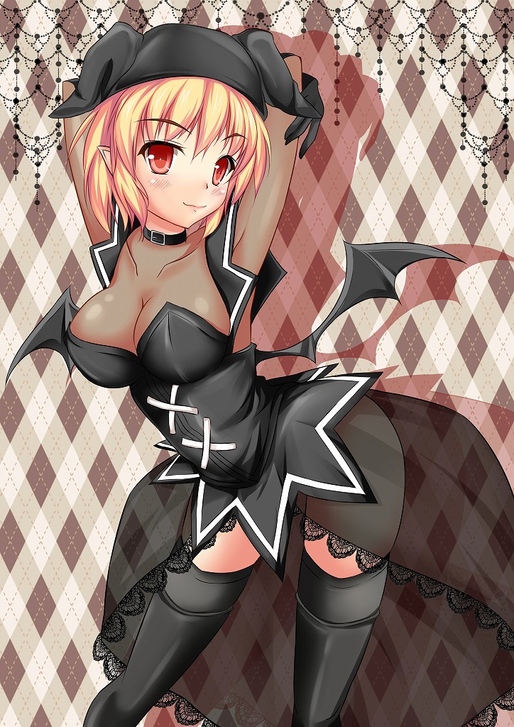 breasts, cleavage, demon_girl, mabinogi, marisasu_(marisa0904), pointy_ears, red_eyes, succubus