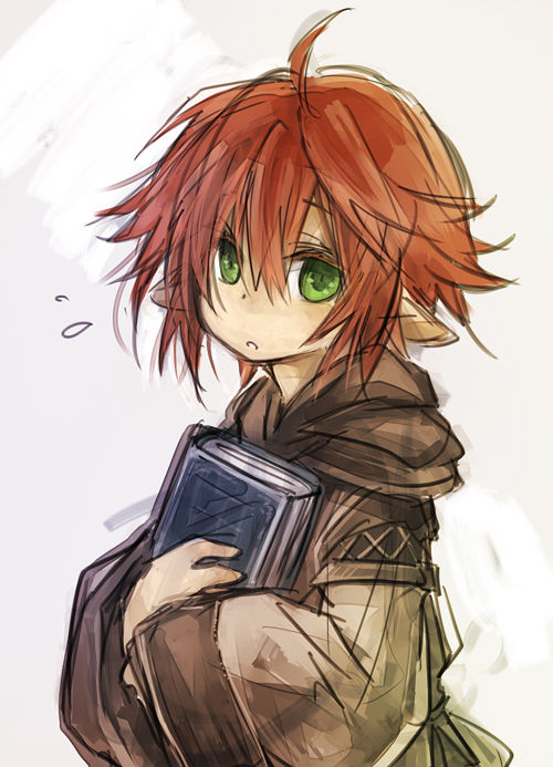 book, book_focus, book_hug, copyright_request, fujiwara_akina, green_eyes, hair_between_eyes, mage