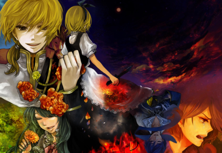 aku_no_musume_(vocaloid), daughter_of_evil, hatsune_miku, kagamine_len, kagamine_rin, kaito, kaito_(vocaloid), meiko_(vocaloid)