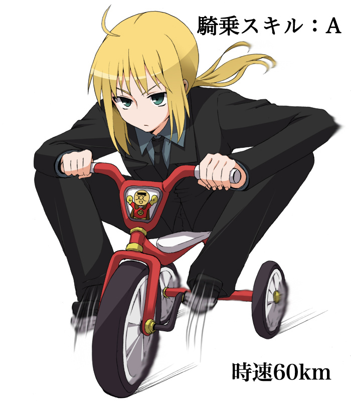 ahoge, anpanman, anpanman_(character), b-cat, blonde_hair, censor_bar, censored, fate/stay_night