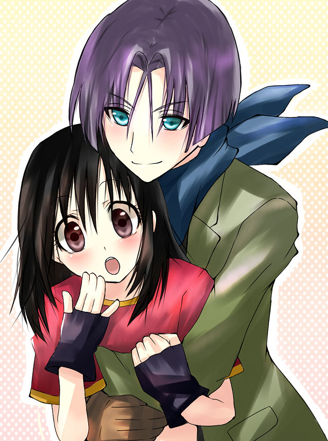 1girl, :o, bandana, bandanna, black_hair, dragon_ball, dragon_ball_gt, fingerless_gloves