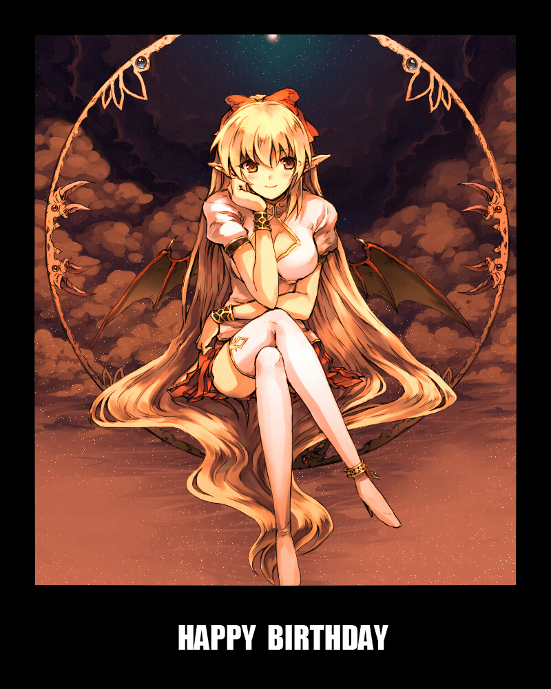 blonde_hair, blush, boots, breasts, brown_eyes, cleavage, cleavage_cutout, cloud