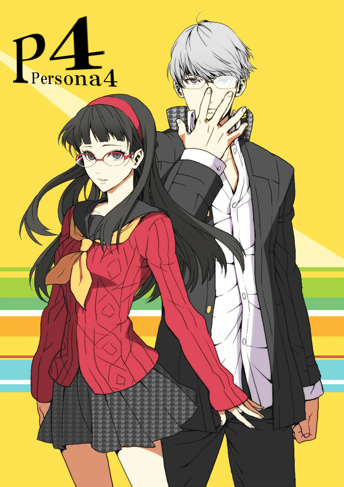 1girl, amagi_yukiko, colored, eto, glasses, hairband, mayumio88, narukami_yuu