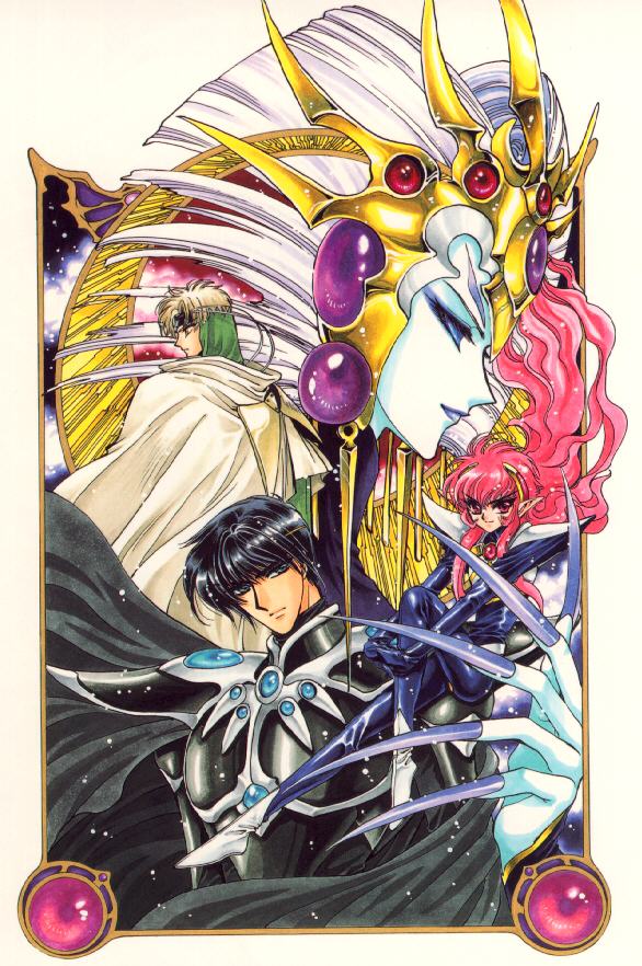 2girls, 90s, armor, black_hair, blue_eyes, blue_skin, bodysuit, cape