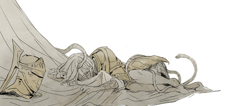 dark_sun_gwyndolin, helmet, kmitty, lady_of_the_darkling, lying, scar, snake
