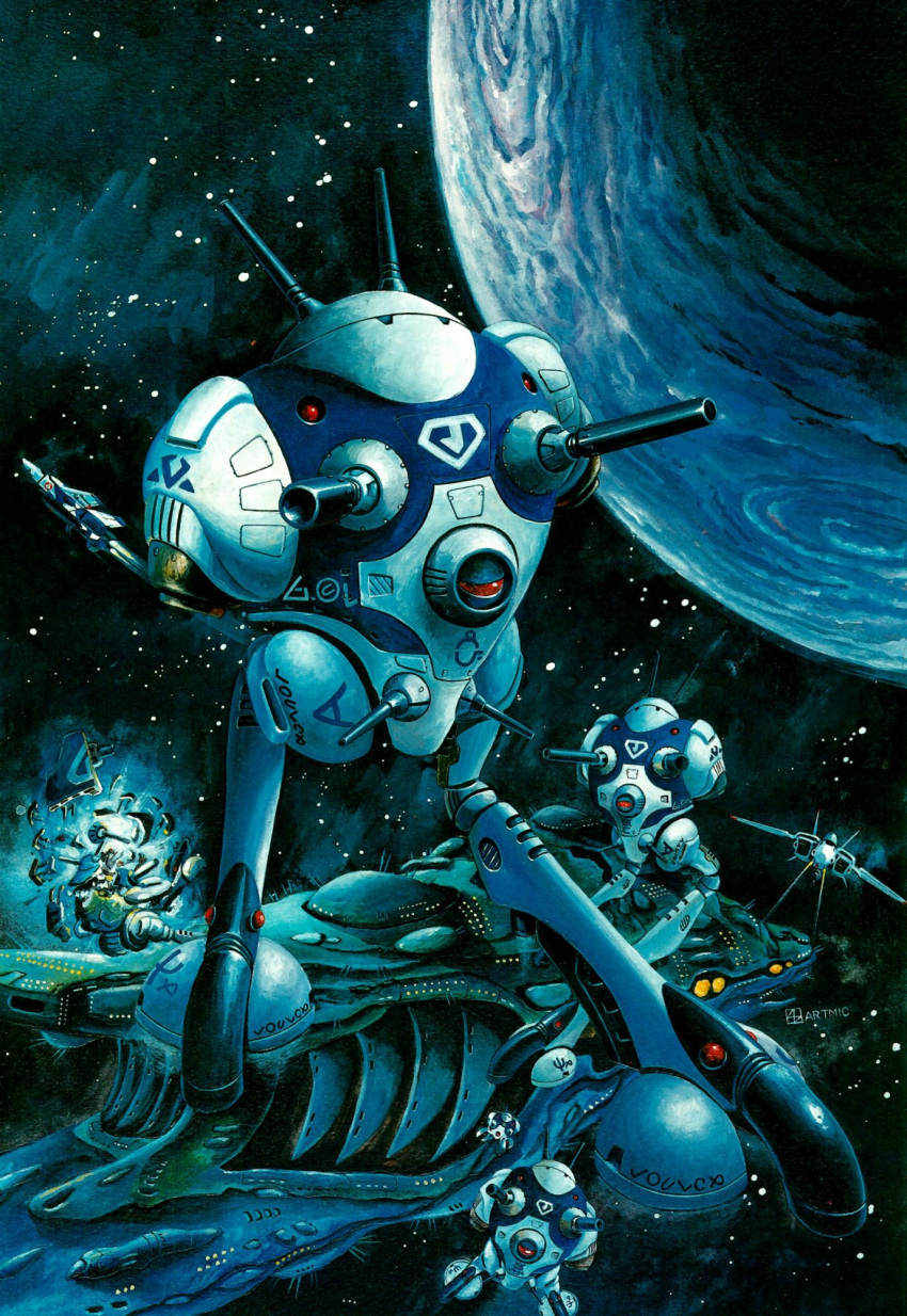 alien, antennae, battle, cannon, choujikuu_yousai_macross, esbeliben, explosion, fleet