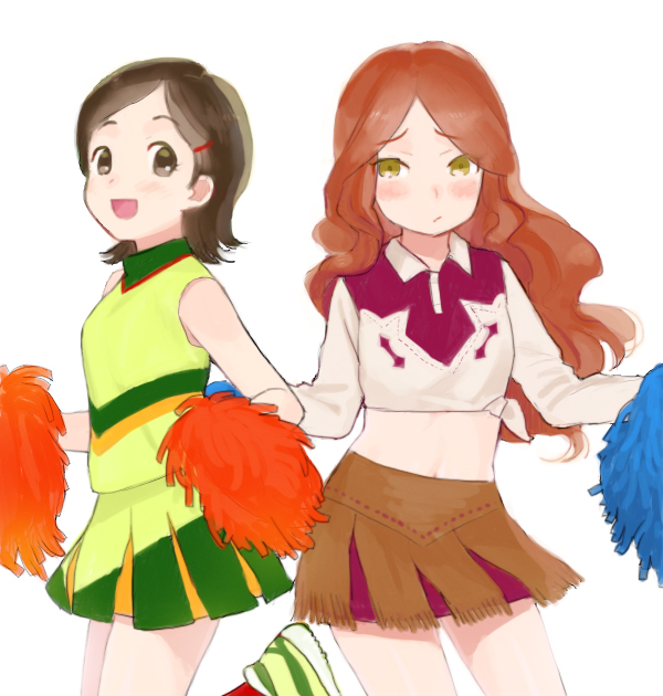 bad_id, blush, brown_eyes, brown_hair, cheerleader, higebu, inazuma_eleven, inazuma_eleven_(series)