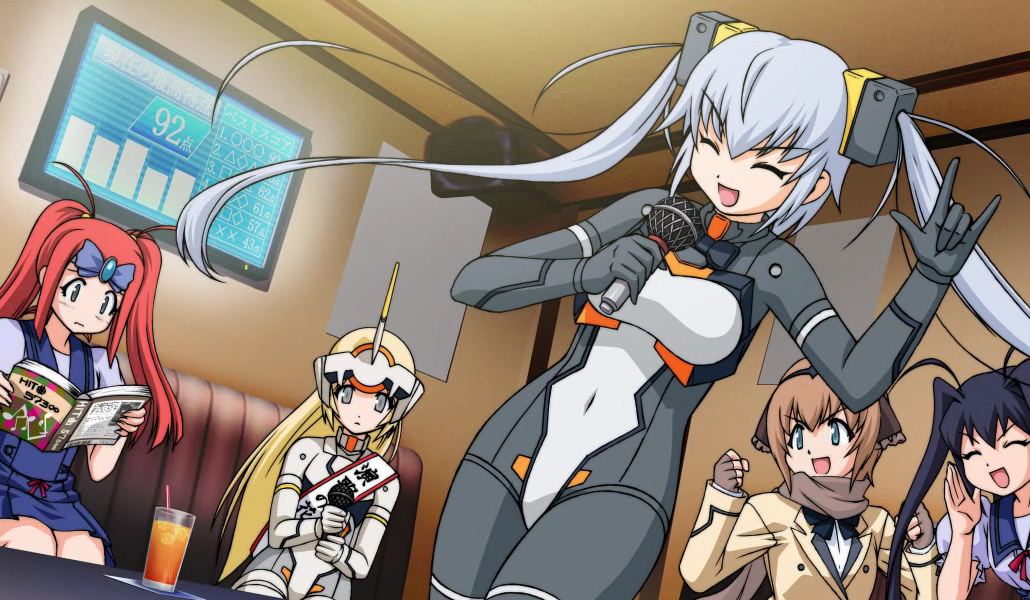 antennae, aoba_anoa, arnval, blonde_hair, blue_hair, bow, brown_hair, busou_shinki