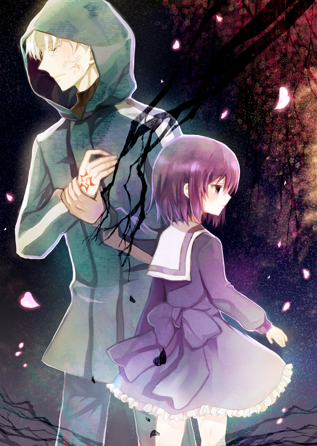 1boy, 1girl, child, command_spell, dress, fate/stay_night, fate/zero, fate_(series)