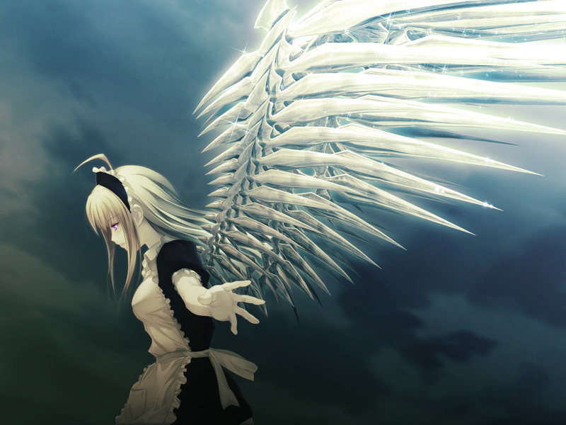ahoge, anna_(carnevale_della_luce_della_luna), anna_(gekkou_no_carnevale), blonde, blonde_hair, carnevale_della_luce_della_luna, cloud, game_cg, gekkou_no_carnevale, hairband, long_hair, maid, maid_headdress, nitroplus, oosaki_shin'ya, oosaki_shinya, purple_eyes, sky, violet_eyes, wings