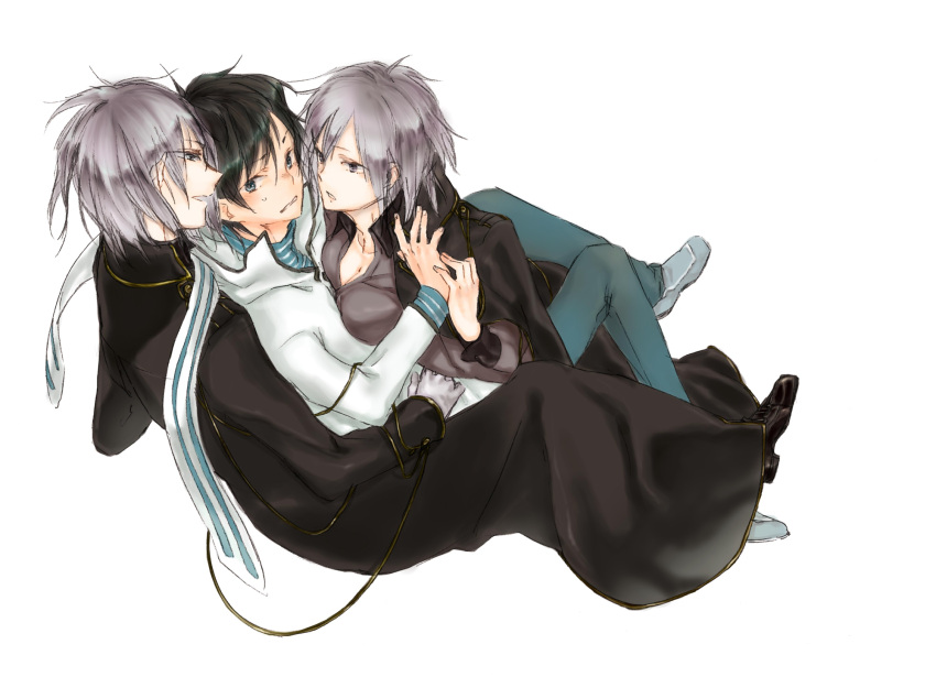 blue_eyes, devil_survivor_(series), devil_survivor_2, genderswap, gloves, grey_hair, highres, houtsuin_yamato