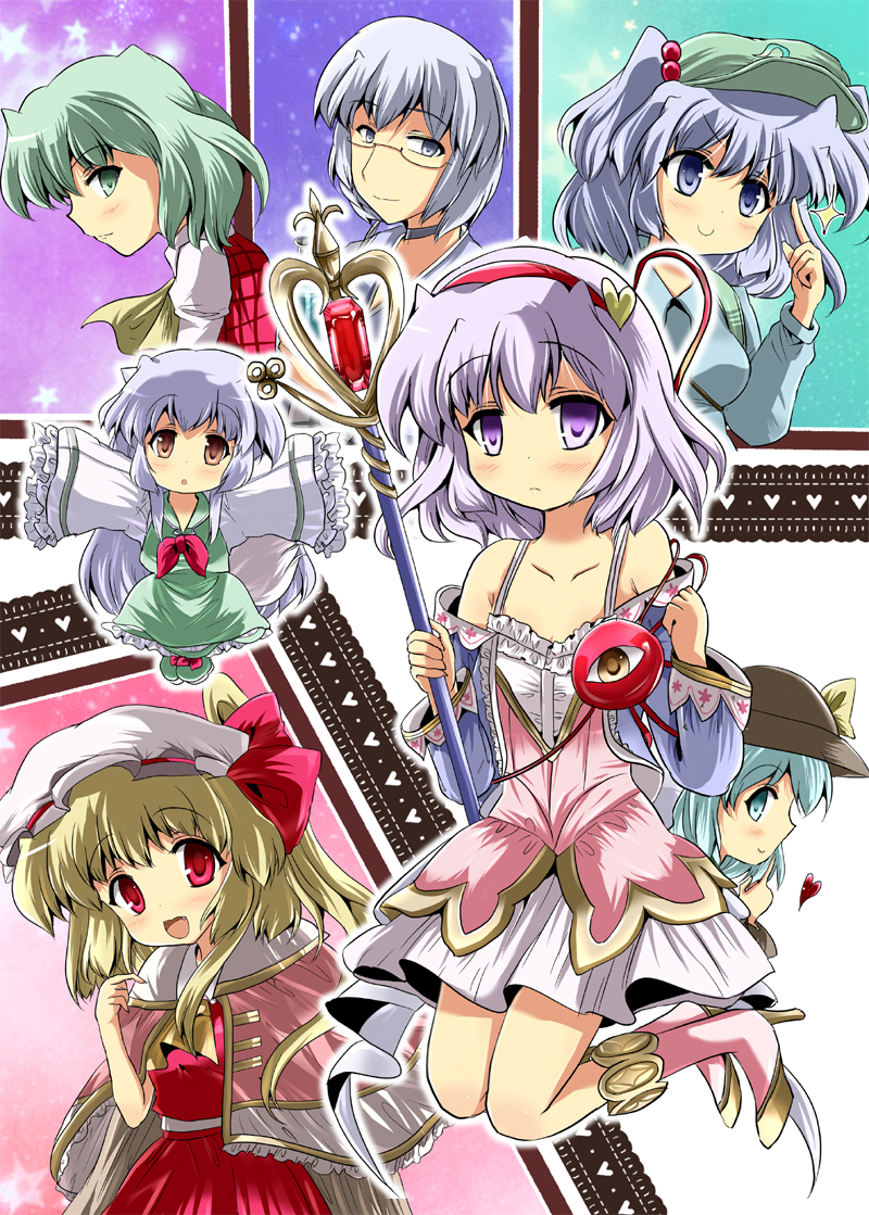 6+girls, atelier_(series), atelier_totori, cosplay, ex-keine, flandre_scarlet, kamishirasawa_keine, kawashiro_nitori, kazami_yuuka, komeiji_koishi, komeiji_satori, morichika_rinnosuke, multiple_girls, parody, rororina_fryxell, rororina_fryxell_(cosplay), totooria_helmold, totooria_helmold_(cosplay), touhou, youkai, yuzuyunagi