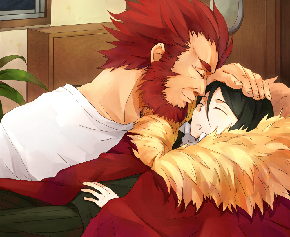 beard, black_hair, bob_cut, closed_eyes, eyes_closed, facial_hair, fate/stay_night, fate/zero