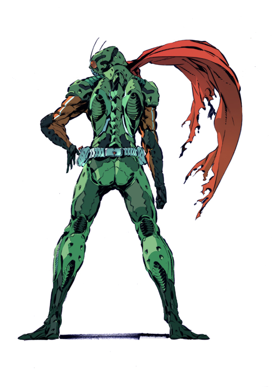 antennae, ass, back, belt, compound_eyes, compund_eyes, kamen_rider, red_scarf