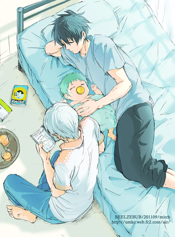 baby, baby_be'el, baby_be'el, bad_id, barefoot, bed, beelzebub_(manga), black_hair