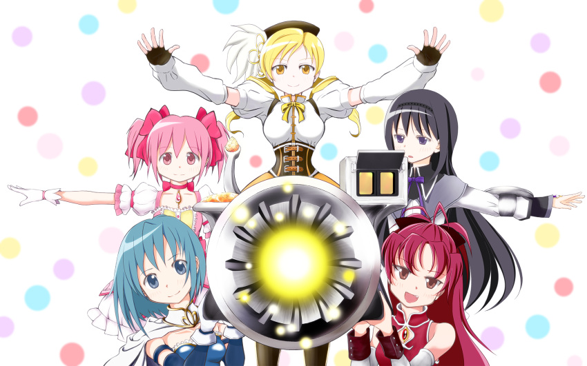 akemi_homura, bad_id, black_eyes, black_hair, blonde_hair, blue_eyes, blue_hair, bow
