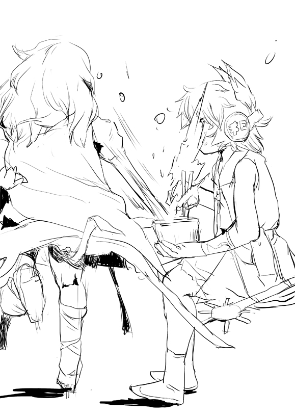 chopsticks, cup_ramen, earmuffs, food, goyang, headphones, hijiri_byakuren, hot
