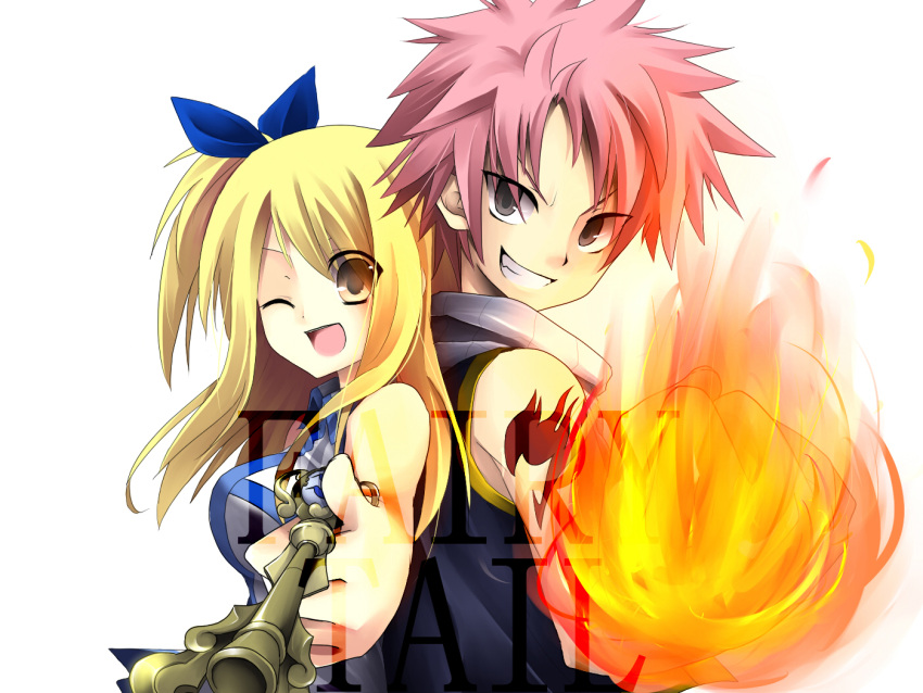 artist_request, brown_eyes, fairy_tail, fire, grey_eyes, key, lucy_heartfilia, lucy_heartphilia